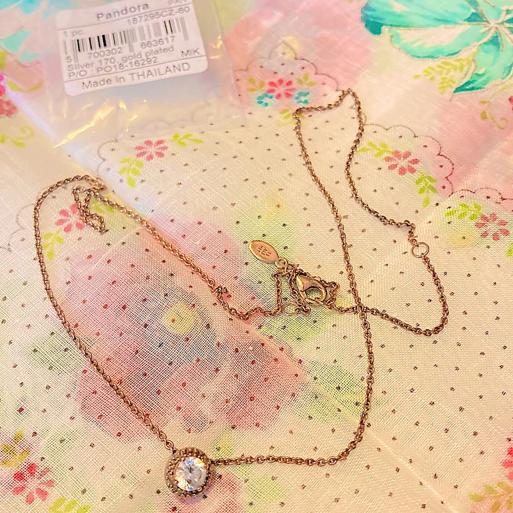 NWT PANDORA AUTHENTIC Rosegold 18kPlated NECKLACE - Picture 15 of 15